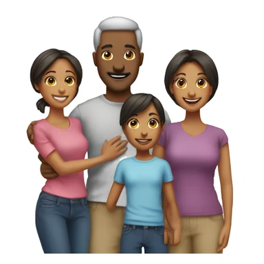 A family of 6 one dad one mom three adult daughters and one granddaughter  sticker
