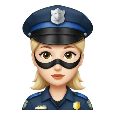 thief with police hat, thief mask, thief black dress. sticker