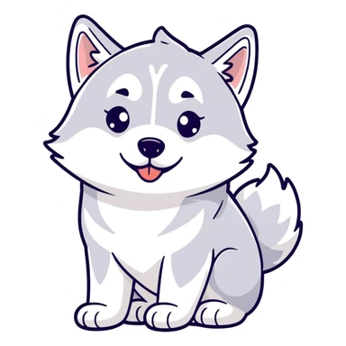 Husky blowing kiss sticker