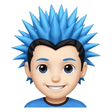 blue spiky haired kid  sticker
