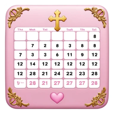 make a catholic calendar with very girly pink tones sticker
