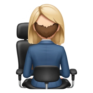 Back of head woman sitting on an office chair sticker