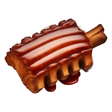a single bbq rib with sauce sticker