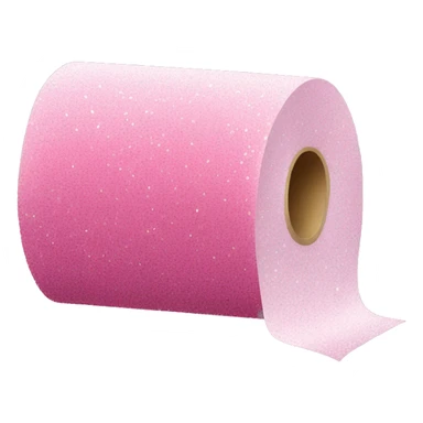 Pink toilet paper with glitter sticker