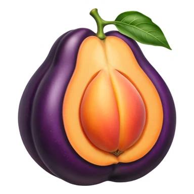 Aubergine qui frotte une pêche sticker
