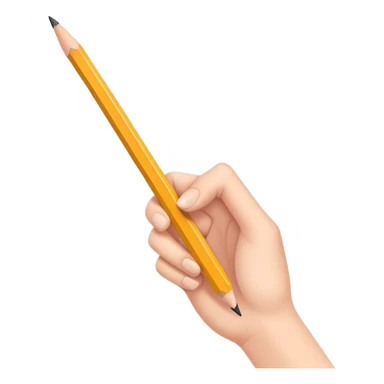 hands holding a pencil and drawing, simple and friendly sticker