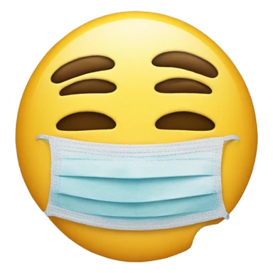 grossed out emoji with a mask sticker