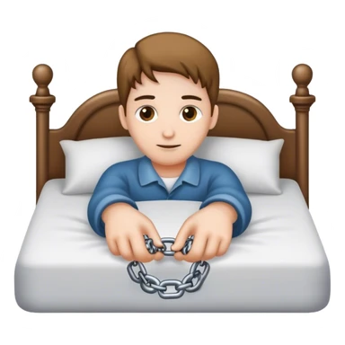 chain attached to hand in bedframe sticker