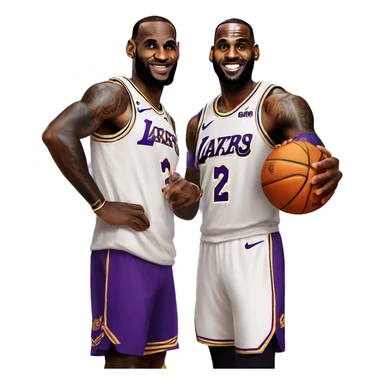 Lebron and bronny hooping sticker