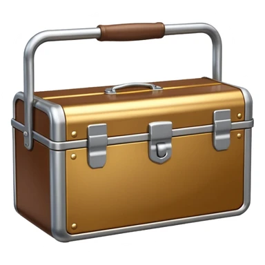 3D Brown golden toolbox empty sticker