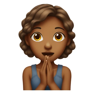 Cute Brown girl blowing a kiss  sticker