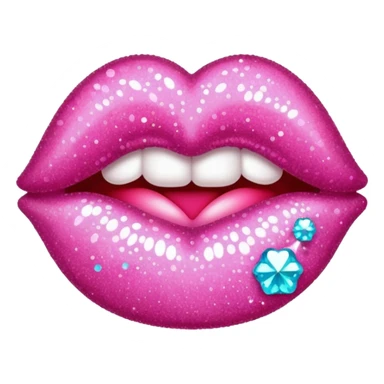 glitter pink kiss  sticker