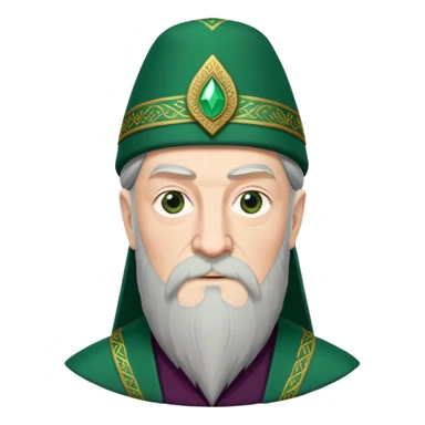 albus dumbledore from harry potter with green turkish fez hat and decorative motifs, no gem sticker