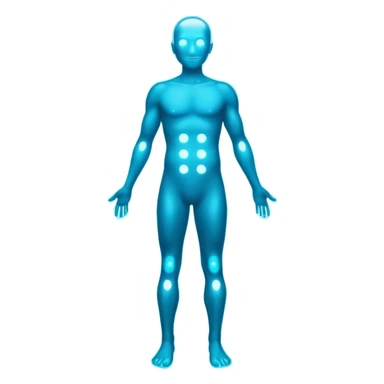 human silhouette with seven glowing dots along the body sticker