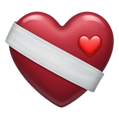 Heart bandaged burgendy shjny sticker