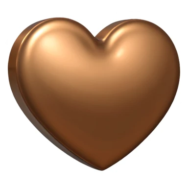 heart with a metallic bronze finish sticker
