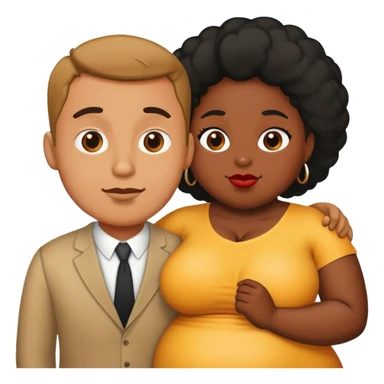 slim short man and fat black woman love sticker