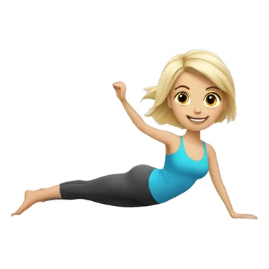 Blonde girl on Pilates reformer  sticker