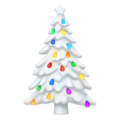 White Christmas tree with colorful lights  sticker