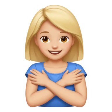 Arms crossed around on neck laughing girl  sticker