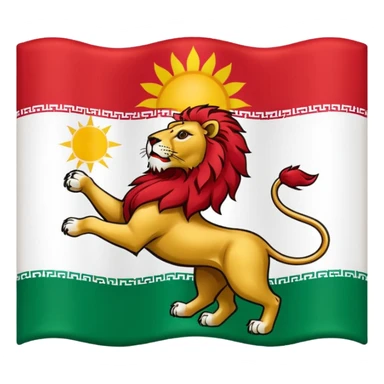Iran flag with lion and sun logo sticker