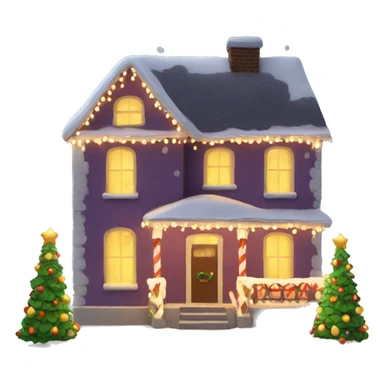 Christmas house with lights sticker
