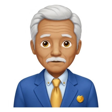 i need an image of a old man named clyde who provides basic credit reports. wears a blue blazer with gold button and open necked white shirt  sticker