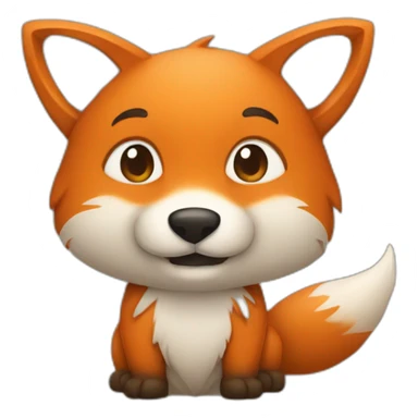 un renard avec un pouce en lair sticker