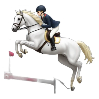 white-hourse-with-olympics-jumping-compelition-rider—japanese-girl sticker