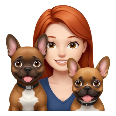 Redhead girl with french bulldog and belgian malinua sticker