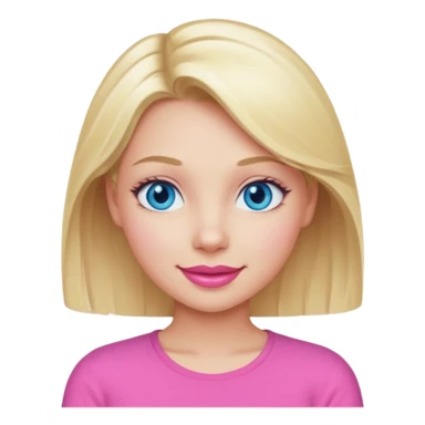blonde girl blue eyes big pink lips bimbo pink top diva sticker