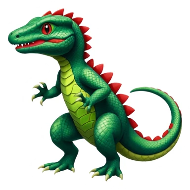 Salandit-Treecko-Kecleon-Fakémon-Pokémon-hybrid-creature (full body)  sticker