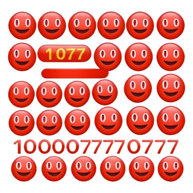 red 100 emoji style with number 107, bold energetic style sticker