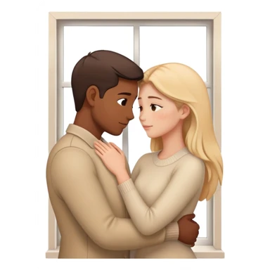 Intimate moment by the window sticker