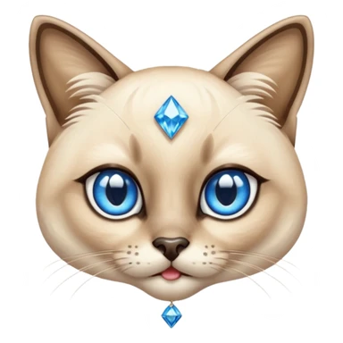 Siamese cat with diamonds sticker