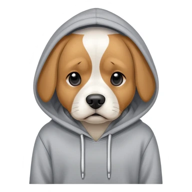 Sad dog wearing hoodie  sticker