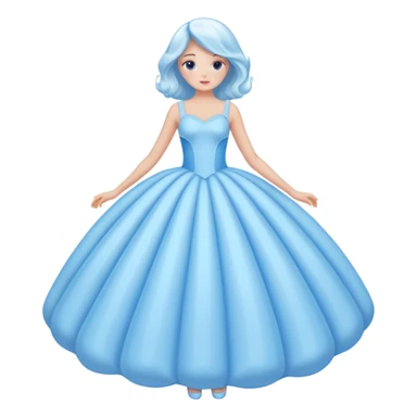 The bubble dress is typically a voluminous ball gown, designed to make Glinda look like she’s literally floating in a bubble. It features:  Pale blue or shimmering white-blue hues (in Ariana Grande’s movie version, it’s a soft, cotton-candy blue). sticker