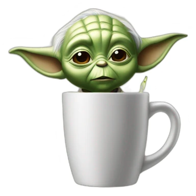 Yoda drink a cup of tee sticker