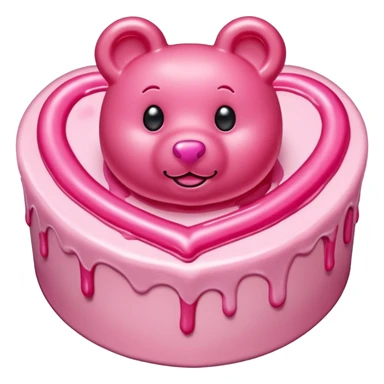 transparent pink gummy bear heart pink  cake  sticker