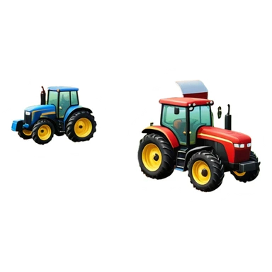 An icon showing tractors in a colorful rural landscape, inspired by Farming Simulator 22. The design features vibrant fields, barns, and crops under a bright sky, with tractors working the land. The peaceful and immersive farming environment is highlighted with a transparent background sticker