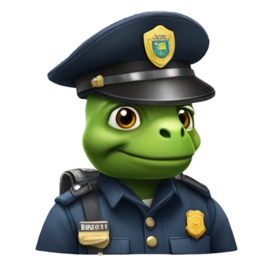 une tortue habillée en policier sticker