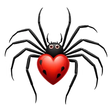 A red heart with a black spider in the middle  sticker