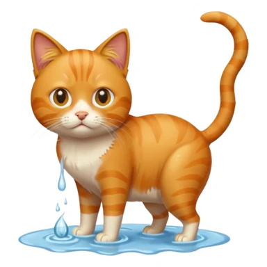 Cat peeing sticker