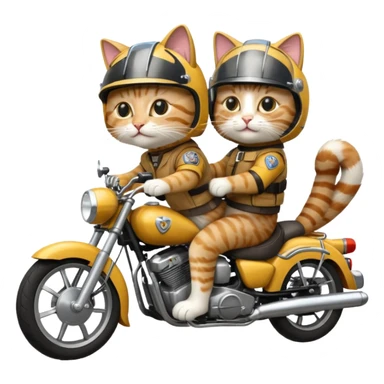 cats riding motorcycle sticker