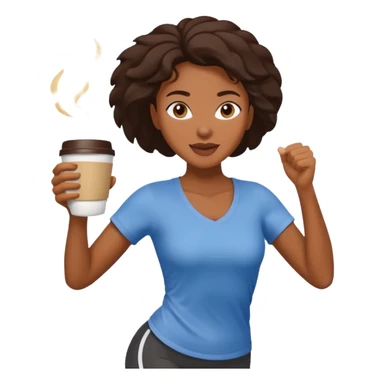 Morning Coffee Runner black woman  sticker