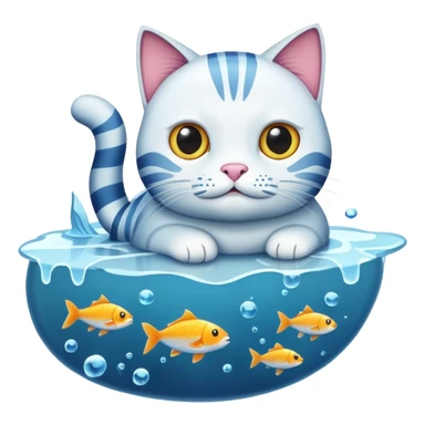 cat fish iceberg  sticker