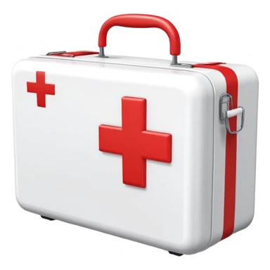 First aid medical kit box with red cross symbol sticker