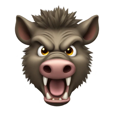 anthropomorphic wild boar angry sticker