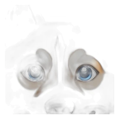 Red siberian husky with blue eye on the right and brown and blue on the left eye sticker