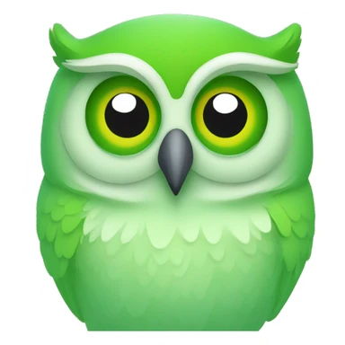 A green owl of Duolingo  sticker